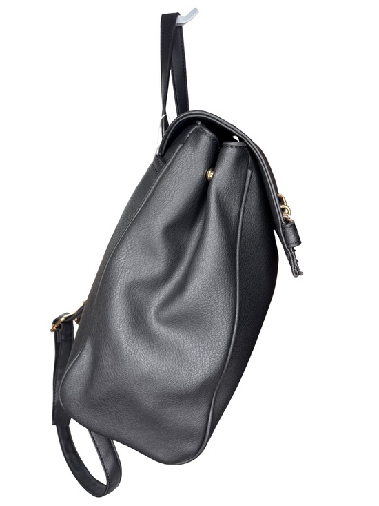 Black Vegan Leather Top-Handle Backpack NWT main image 8